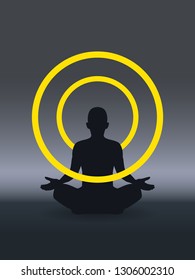 yoga, zen, cognition, buccaneer relaxation and cognition. Vector illustration