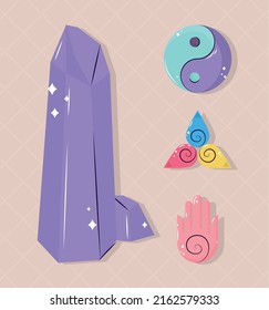 conjunto de iconos de yoga y zen