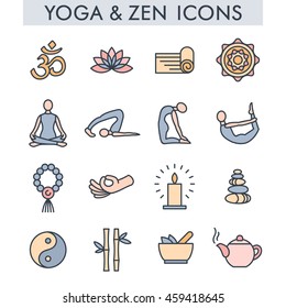 Yoga and zen icons