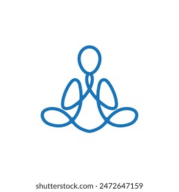 Yoga, Zen and Meditation linear icon and logo for meditation studio