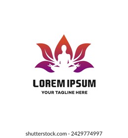 Yoga, zen, meditation logo, lotus icon and element. Style minimalist illustration vector, suitable for your design need, logo, illustration, animation, etc.