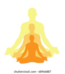 yoga-men makes relaxation exercise