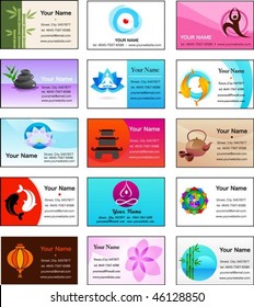 Yoga,Zen and alternative medicine business card templates - vector illustration