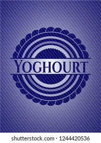 Yoghourt jean or denim emblem or badge background