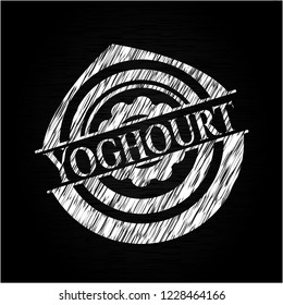 Yoghourt on blackboard