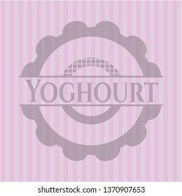 Yoghourt retro style pink emblem