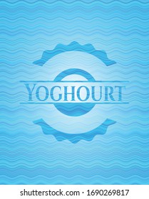 Yoghourt water emblem. Vector Illustration. Detailed.