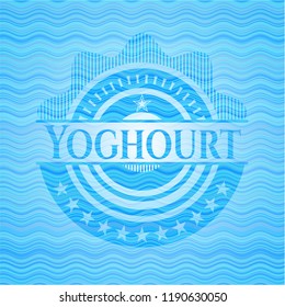 Yoghourt water wavec oncept emblem.