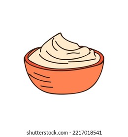 Yoghurt colorful doodle illustration in vector. Yoghurt colorful icon in vector. Diary product illustration 