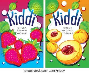 Yoghurt custom brand label set 1