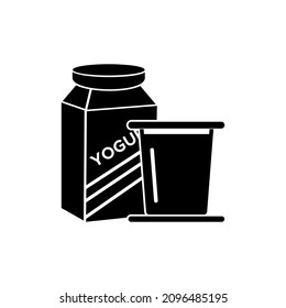 icono de la bebida yogurt, símbolo de la señal vectorial del yogur