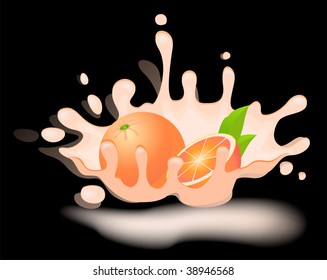 yoghurt with fresh grapefruit on a background for design
