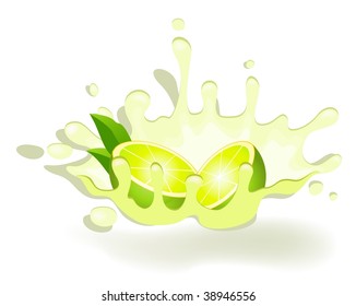 yoghurt with fresh lime on background