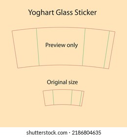 Yoghurt Glass Sticker Die Cut - Die Line