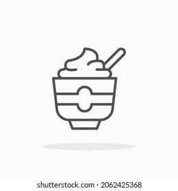 Yoghurt icon. Editable Stroke and pixel perfect. Outline style. Vector illustration. Enjoy this icon for your project.