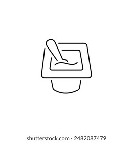 Yoghurt icon vector line art illustration.