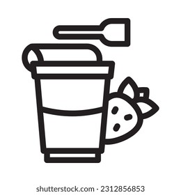 yoghurt line icon illustration vector graphic