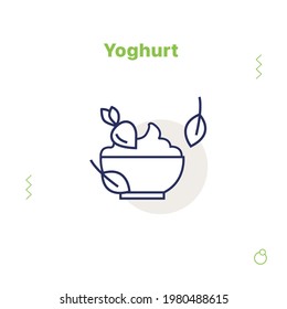 Yoghurt, minimalist icon or logo illustration