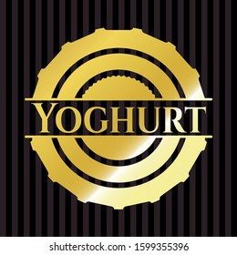 Yoghurt shiny badge. Vector Illustration. Detailed.