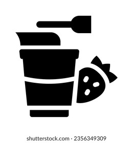 yoghurt solid icon illustration vector graphic