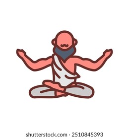 Yogi Baba Filled Icons , Vector illustration