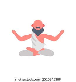 Yogi Baba Flat Icons, Vector illustration