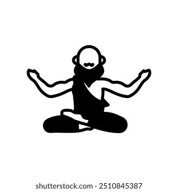 Yogi Baba Glyph Icon, Vector illustration