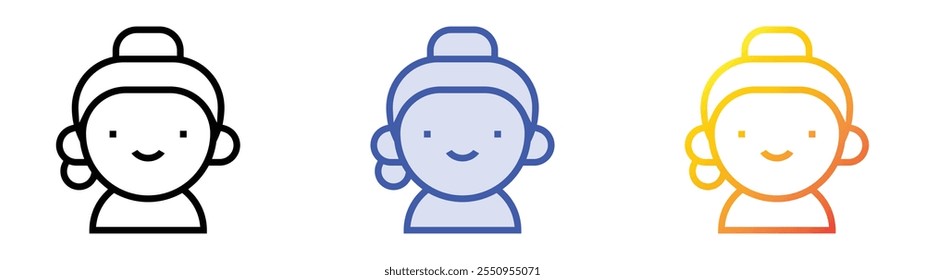 yogi icon. Linear, Blue Fill and Gradient Style Design Isolated On White Background