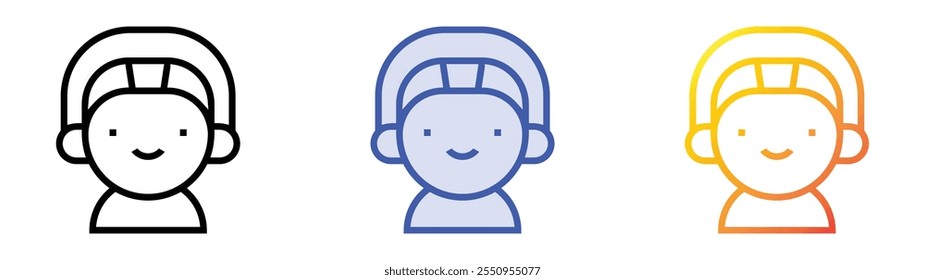 yogi icon. Linear, Blue Fill and Gradient Style Design Isolated On White Background