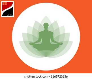 yogi in the lotus position of green in the circle