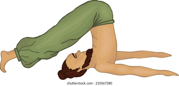 Yogi. a man with a beard. halasana_4