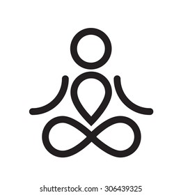 Yogi minmalistic simple black icon. Logo design