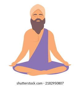 Yogi people icon cartoon vector. Indian man. Pose calm