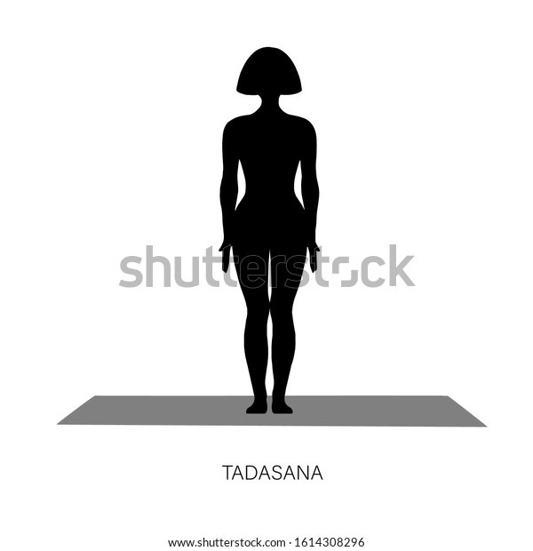 yogi woman tadasana mountain yoga pose stock vector royalty free 1614308296 https www shutterstock com image vector yogi woman tadasana mountain yoga pose 1614308296