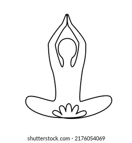 Posición del loto yogic. Ilustración del vector 