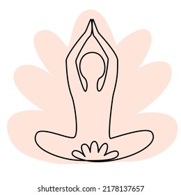 Yogic lotus position. Vector illustration 