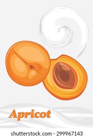 Yogurt apricot. Label for design. Vector