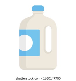 yogurt in a big bottle flat icon. Vector yogurt in a big bottle in flat style isolated on white background. Element for web, game and advertising
