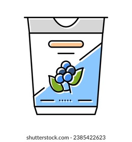 yogurt blueberry color icon vector. yogurt blueberry sign. isolated symbol illustration