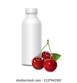 Yogurt bottle ads with cherry