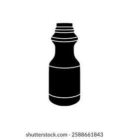 Yogurt Bottle Black Fill Icon. Probiotic Drink. Milk Fermentation Drink. Trendy style vector illustration. Editable graphic resources for many purposes.