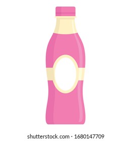 yogurt in a bottle flat icon. Vector yogurt in a bottle in flat style isolated on white background. Element for web, game and advertising