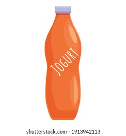 Yogurt bottle icon. Cartoon of yogurt bottle vector icon for web design isolated on white background