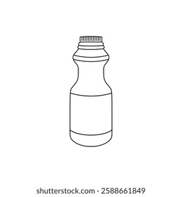 Yogurt Bottle Outline Icon. Probiotic Drink. Milk Fermentation Drink. Trendy style vector illustration. Editable graphic resources for many purposes.