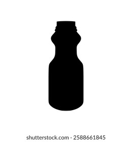 Yogurt Bottle Silhouette Icon. Probiotic Drink. Milk Fermentation Drink. Trendy style vector illustration. Editable graphic resources for many purposes.