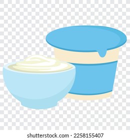 yogurt in a bowl vector illustration