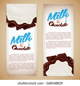 Yogurt chocolate and jelly leaflet design vector illustration