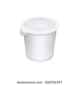 Yogurt container isolated on white background