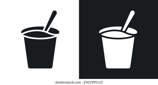 Yogurt container vector icon set