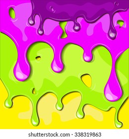 Yogurt or cream splash with drops. Chocolate pink and blue smudges. background